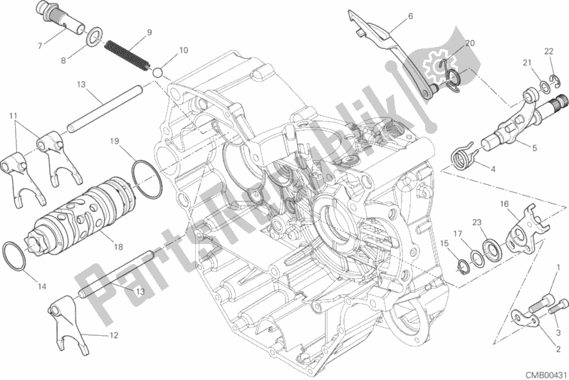 All parts for the Shift Cam - Fork of the Ducati Monster 821 Dark 2017